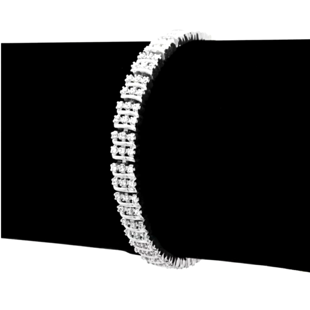 1ct Three Row Diamond Bracelet